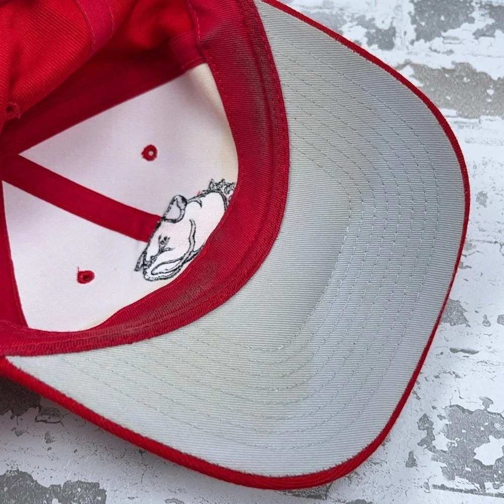 Vintage Georgia Bulldogs Hat Cap Strap Back Starter Wool Dog Logo 90s Adjustable